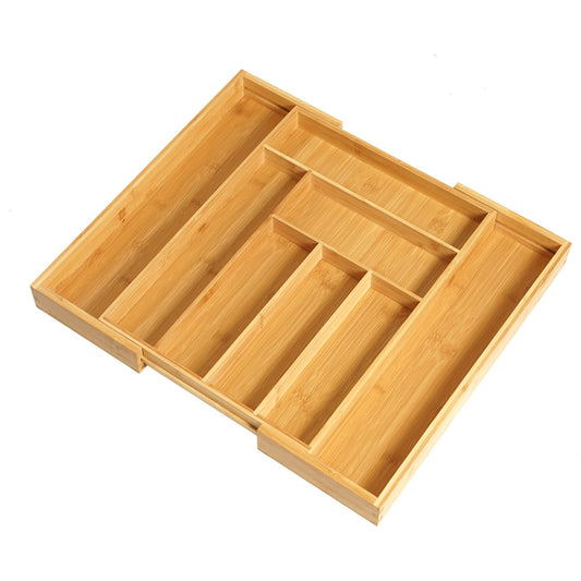 Bamboo Retractable Knife Box Drawer Storage Box