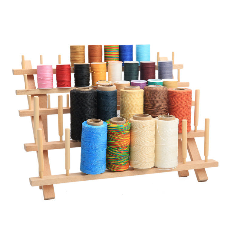 Hand-Stitched Leather Thread Round Wax Thread Storage Wire Rack