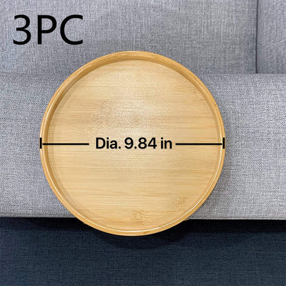 Round Storage Bamboo Tray Sofa With Legs Tray Foldable